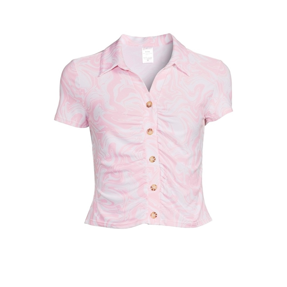 No boundaries juniors button front top